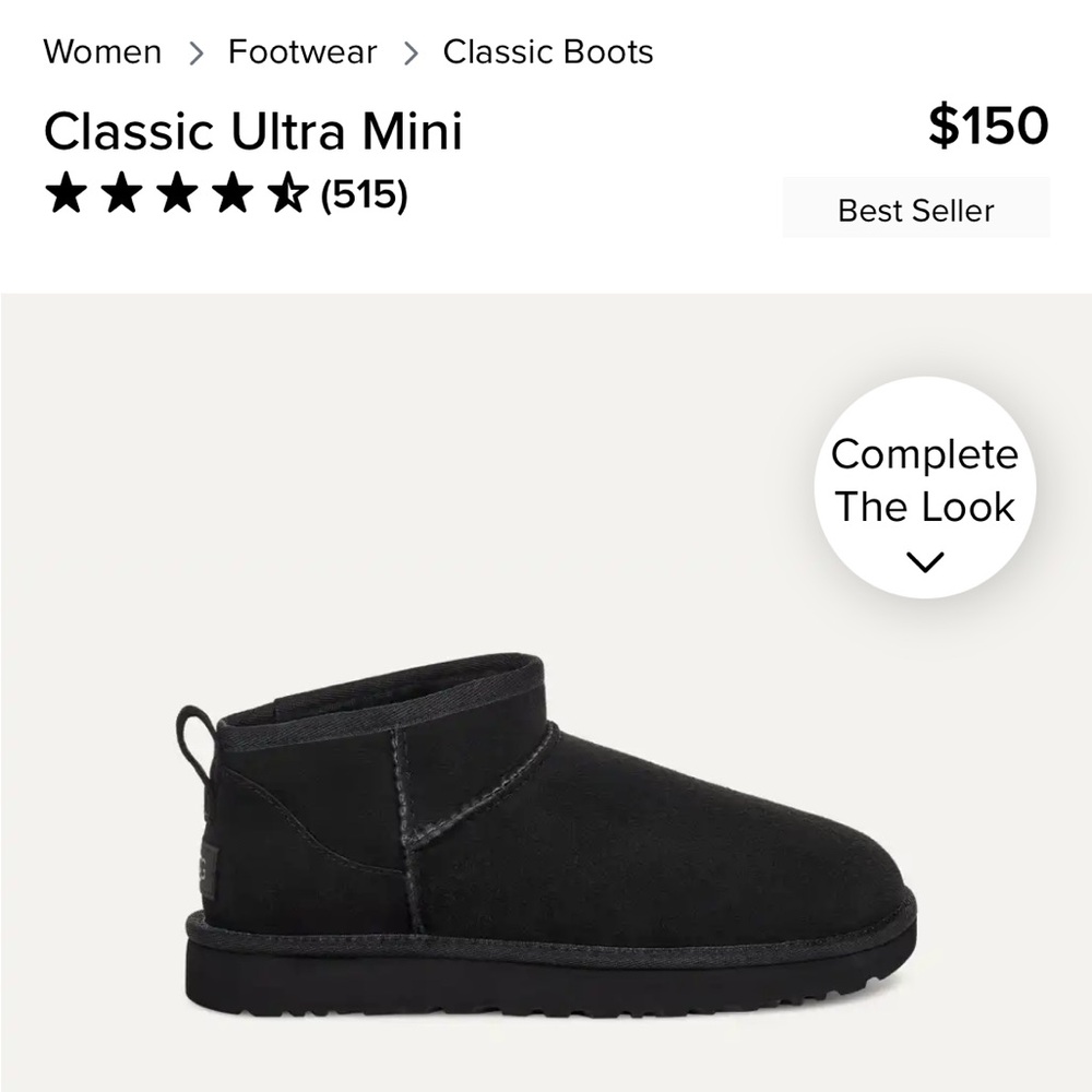 UGG Classic Ultra Mini / Black / Sz 8